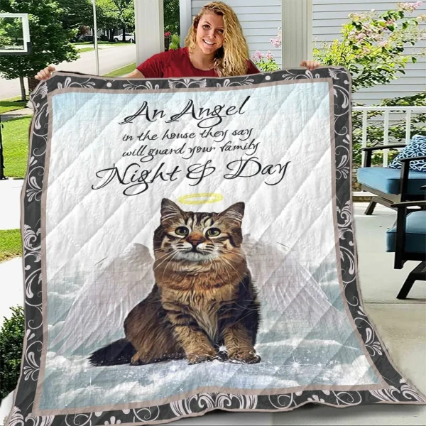 Angle Cat FF1 NTTH011298 3D Customized Quilt and Home Decor