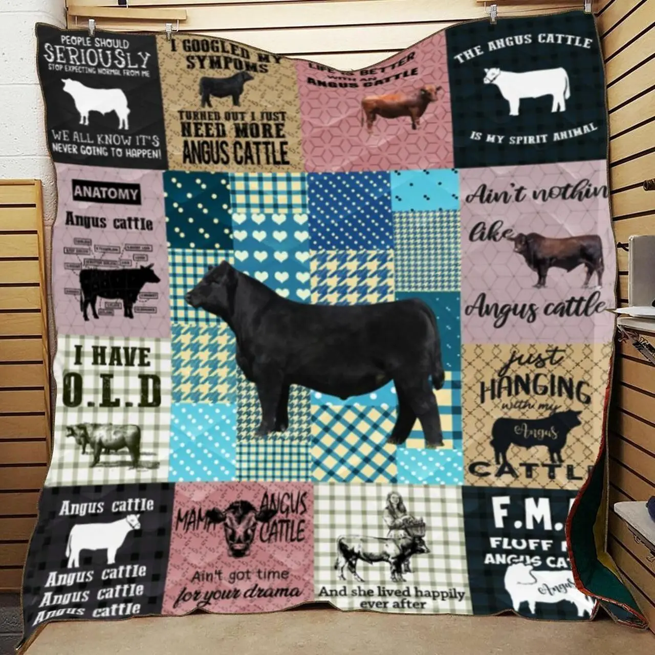 Angus Cattle Jfj Quilt Do and Home Decor