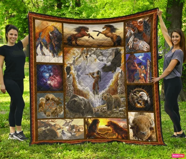 Animal F Native V1 3D Customized Quilt and Home Decor