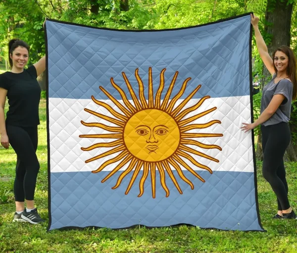 Argentina Flag Premium Quilt A6 Quilt and Home Decor