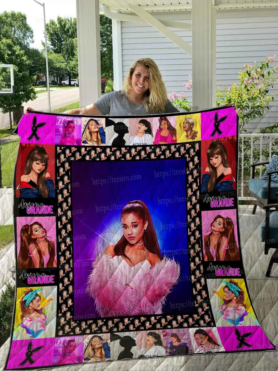 Ariana Grande Illus Quilt Blanket 01 and Home Decor