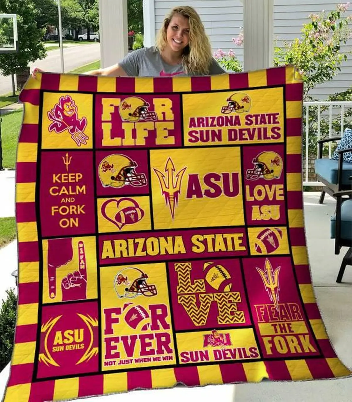 Arizona State Sun Devils Quilt Blanket B070602 Quilt and Home Decor