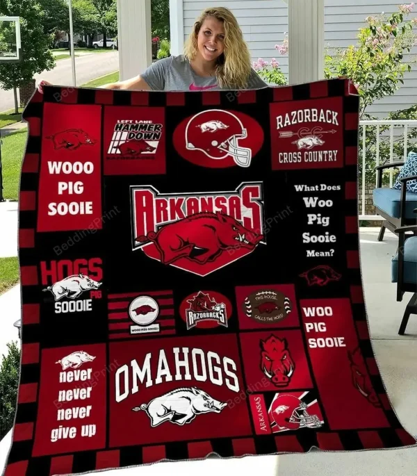Arkansas Omahogs Quilt Blanket and Home Decor