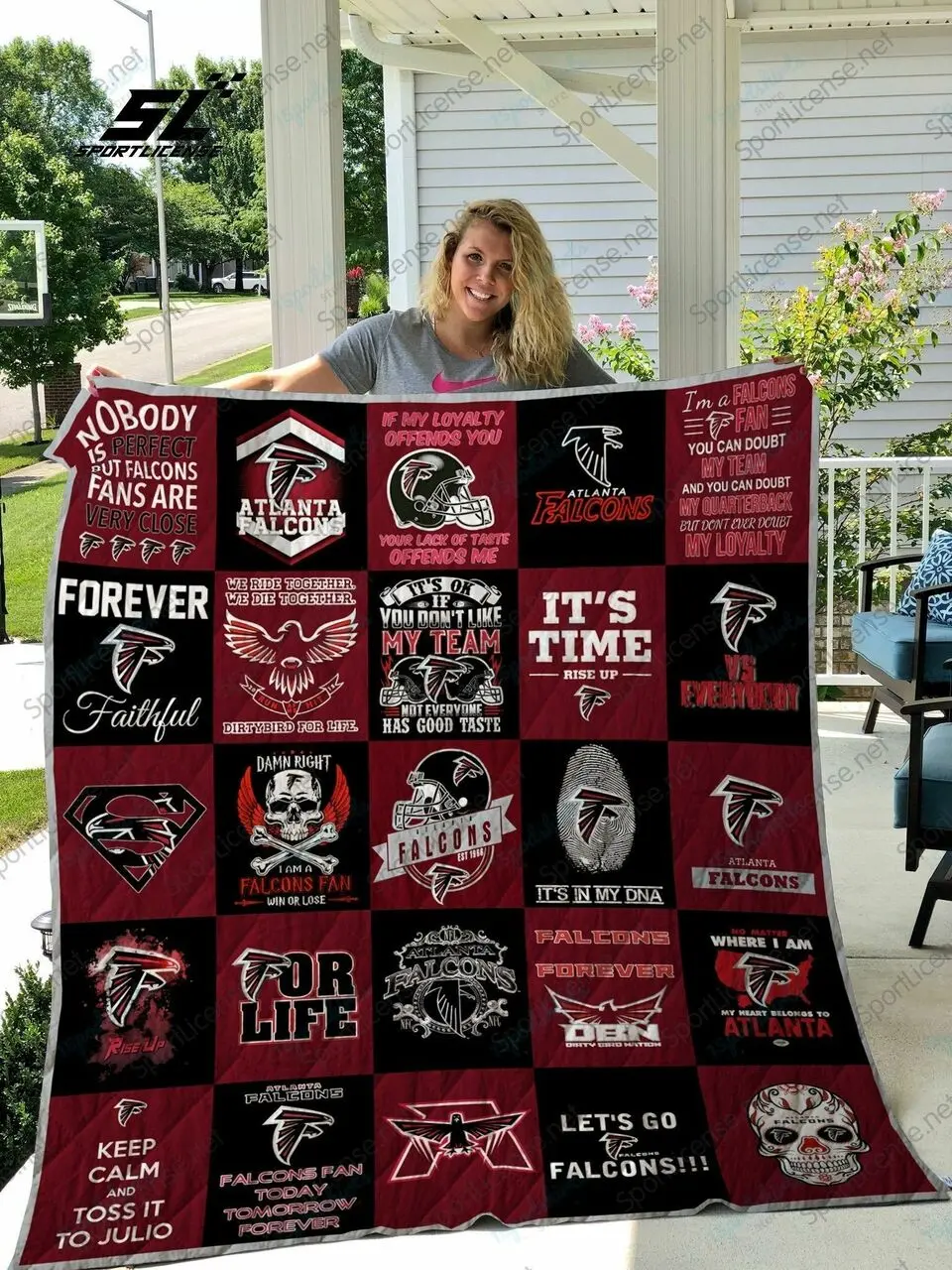 Atlanta Falcons Quilt Blanket 02 and Home Decor