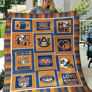 Auburn Tigers Blanket Th1607 Quilt and Home Decor