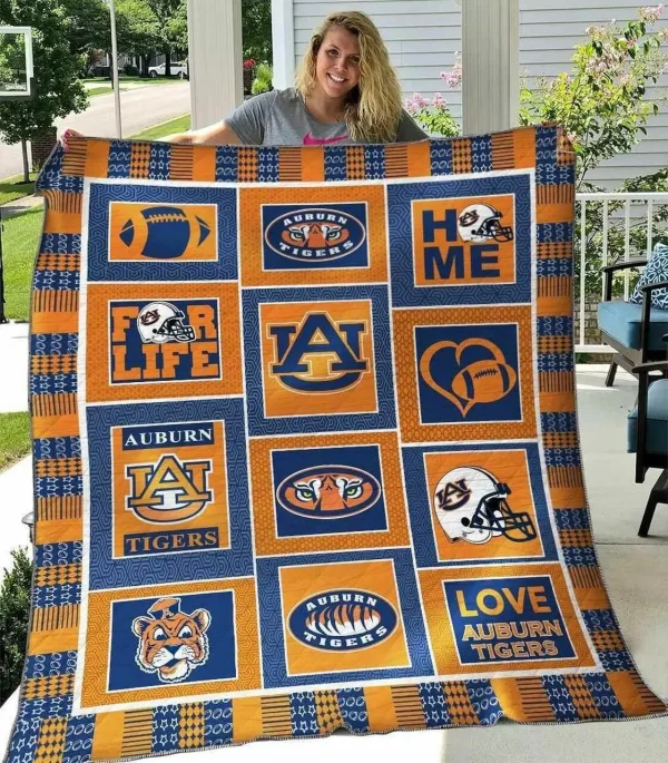 Auburn Tigers Blanket Th1607 Quilt and Home Decor