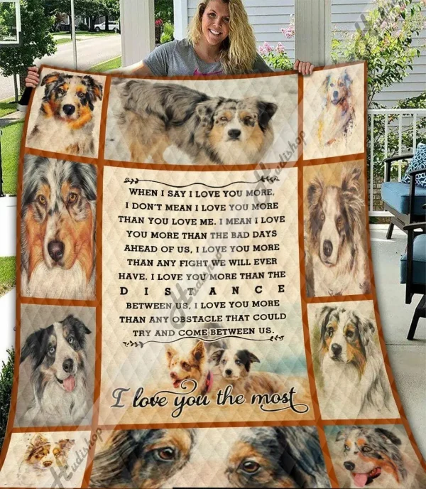 Australian Shepherd Pb 03012006 3D Customized Quilt and Home Decor