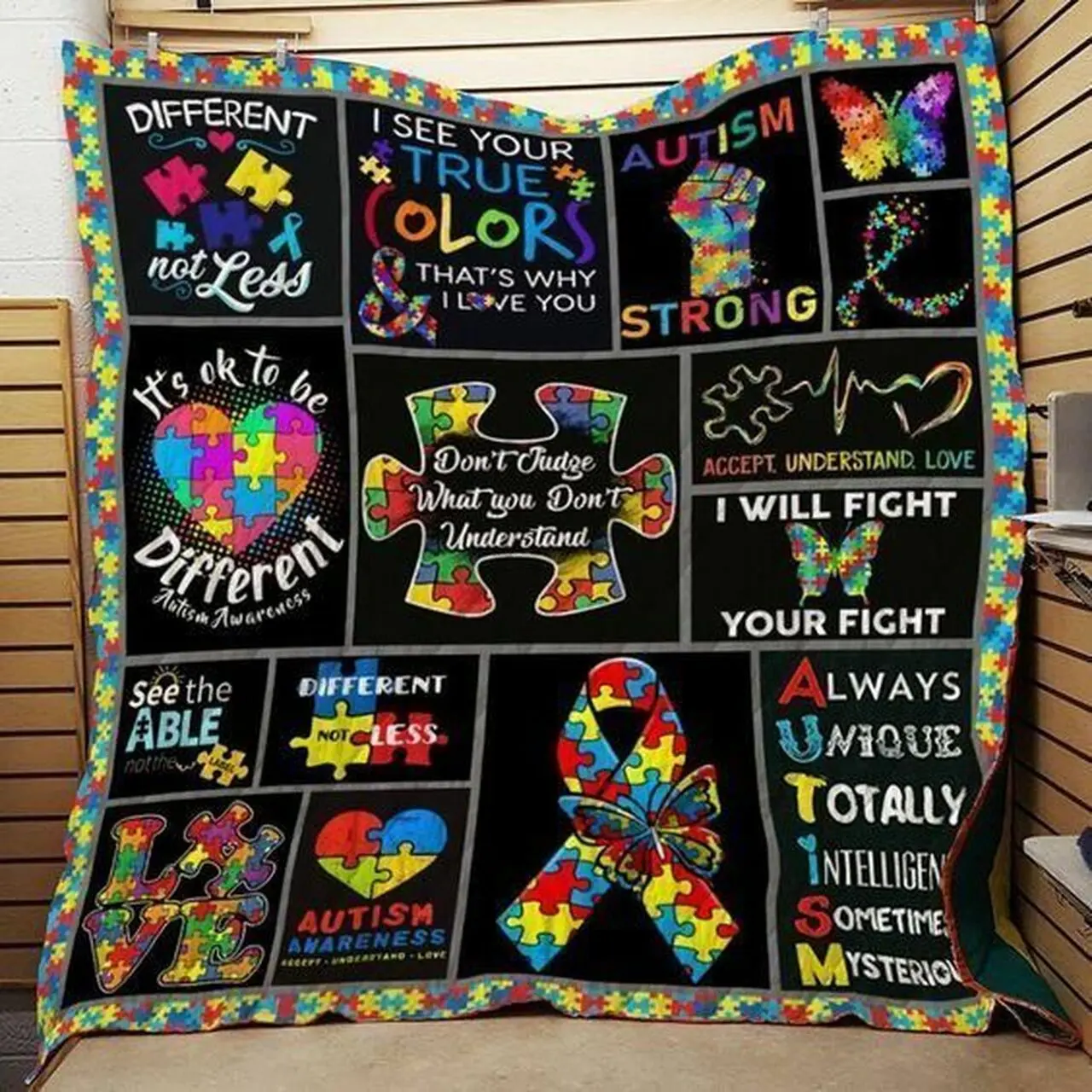 Autism Awareness Cla0710009Q Quilt Blanket and Home Decor