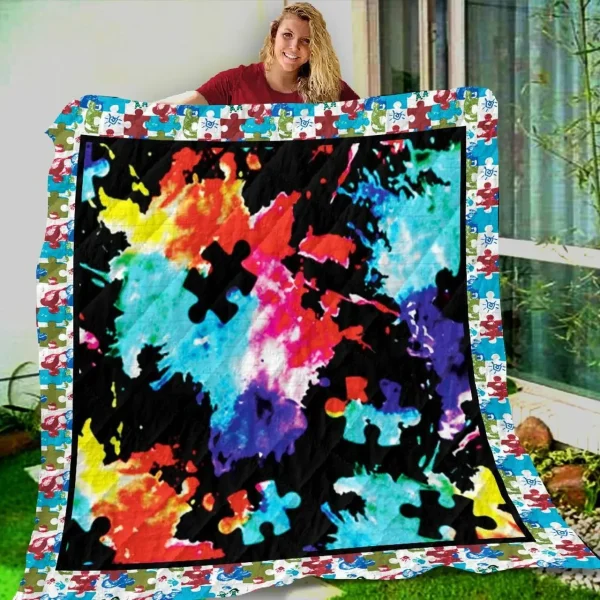 Autism Watercolor VF4 NTTH011298 3D Customized Quilt and Home Decor