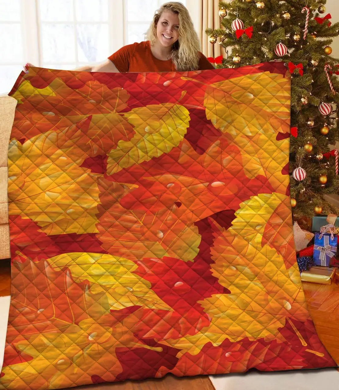 Autumn Maple Leaf Jfj Quilt Ca and Home Decor