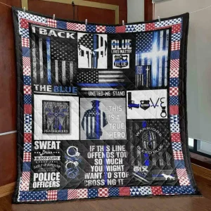 Back The Blue Quilt Blanket Vh09 Quilt and Home Decor
