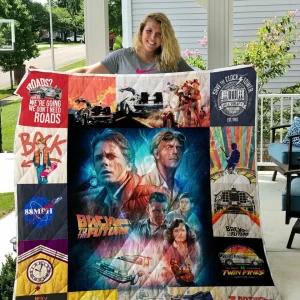Back To The Future Poster Quilt Blanket and Home Decor