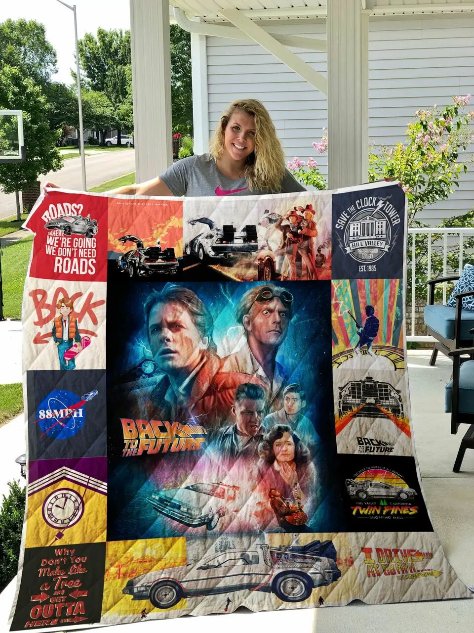 Back To The Future Poster Quilt Blanket and Home Decor