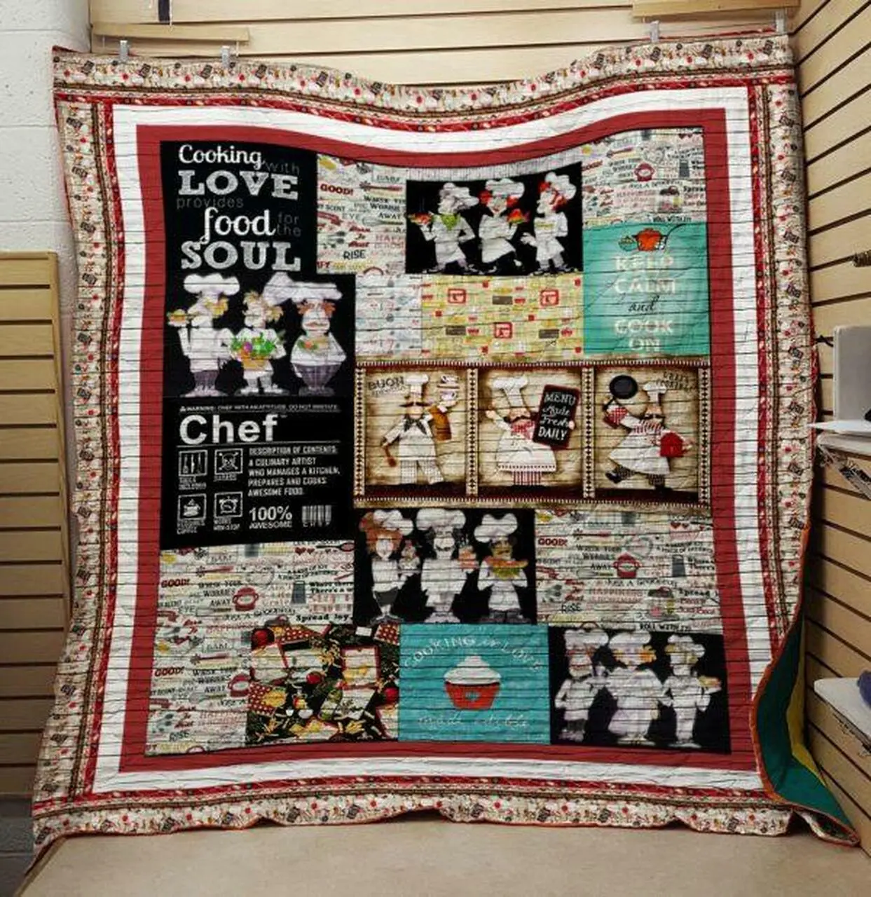 Baker:Keep Calm And Cook On Quilt and Home Decor