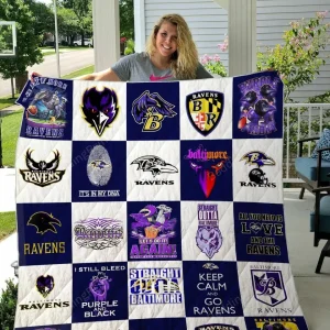 Baltimore Ravens Quilt Blanket Ver 25 and Home Decor