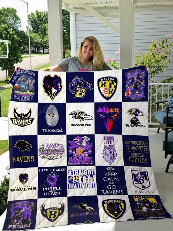 Baltimore Ravens Quilt Blanket Ver 25 and Home Decor