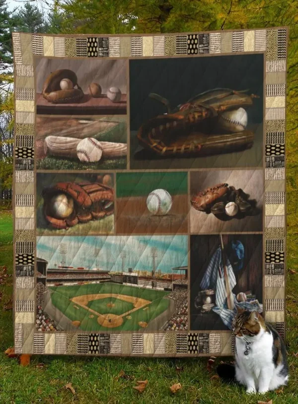 Baseball D8043 Quilt Blanket and Home Decor