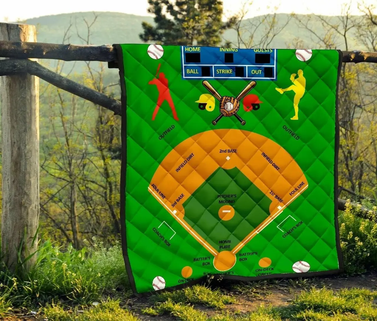 Baseball Quilt Blanket Dhc0712184Vt and Home Decor