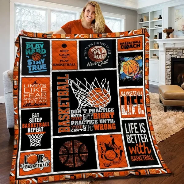 Basketball Jfj Quilt Wc and Home Decor