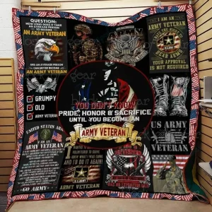 Bc Army Veteran Quilt Blanket and Home Decor