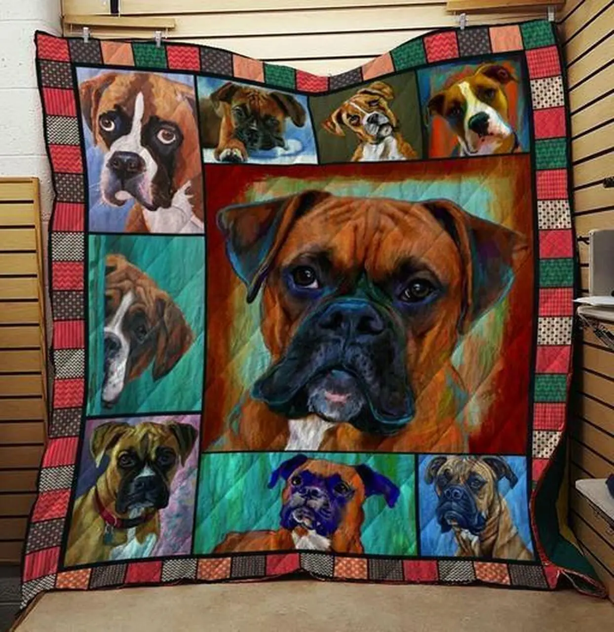 Bc Boxer Dog Quilt Blanket and Home Decor