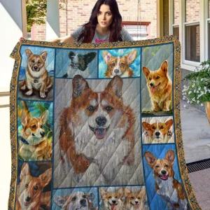 Bc Dog Corgi Quilt Blanket and Home Decor