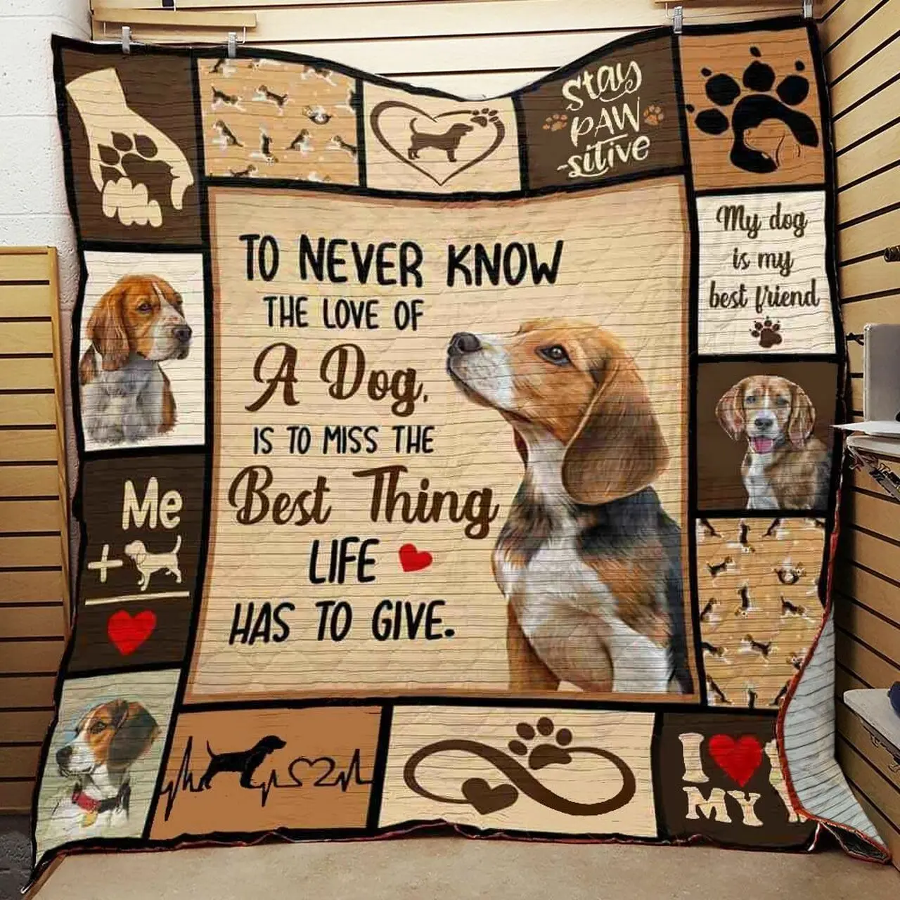 Beagle Dog Quilt Blanket ABC07111766 and Home Decor