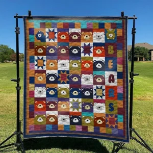 Bear Face DHCLD0909 Quilt Blanket and Home Decor