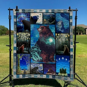 Bear In Night DHCLD0909 Quilt Blanket and Home Decor