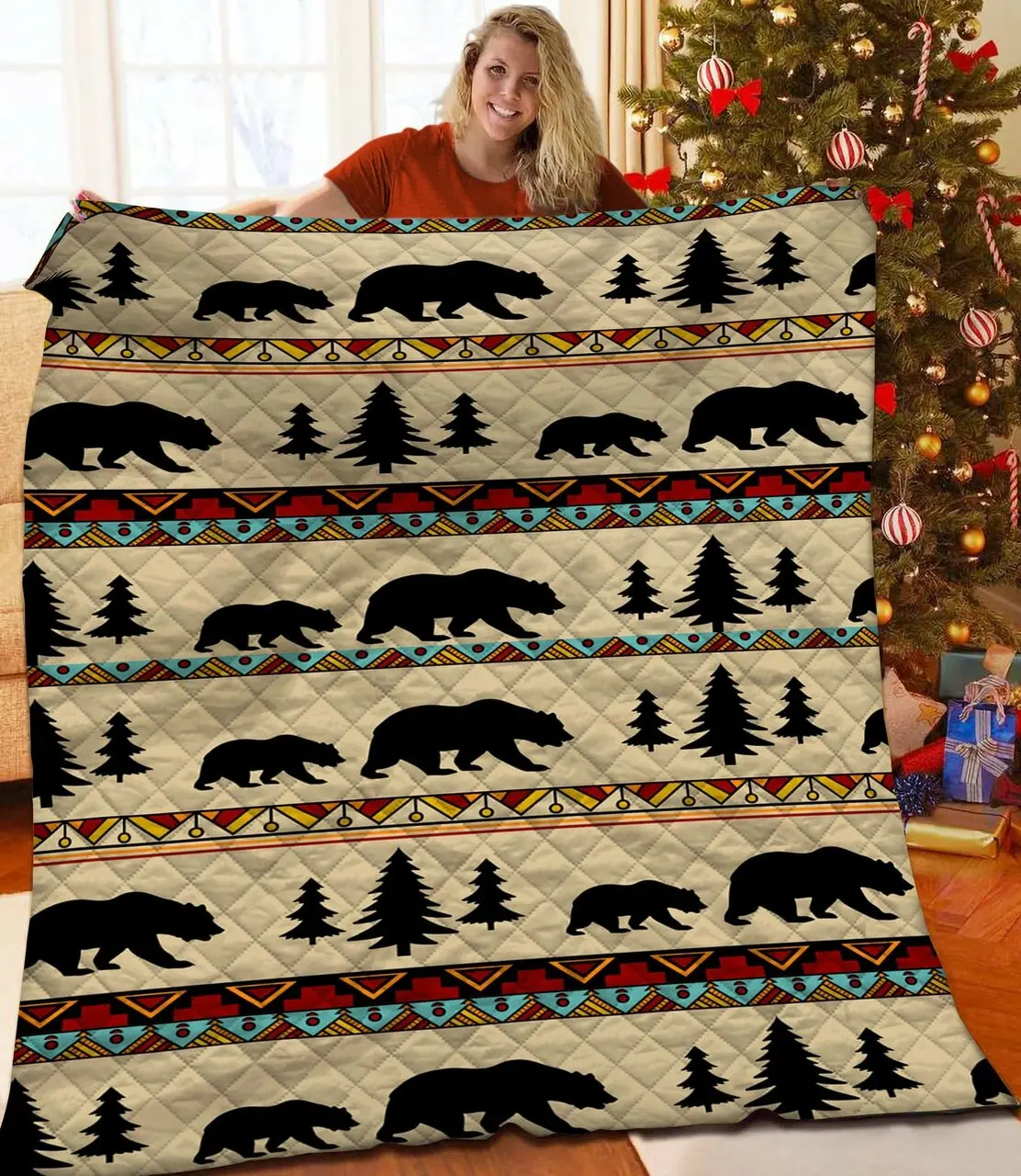 Bear Jfj Quilt Gy and Home Decor
