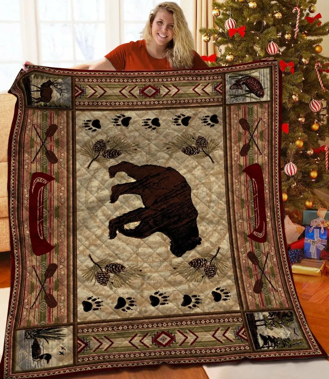 Bear Jfj Quilt Zb and Home Decor