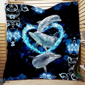 Beautiful Dolphins Lover Quilt and Home Decor