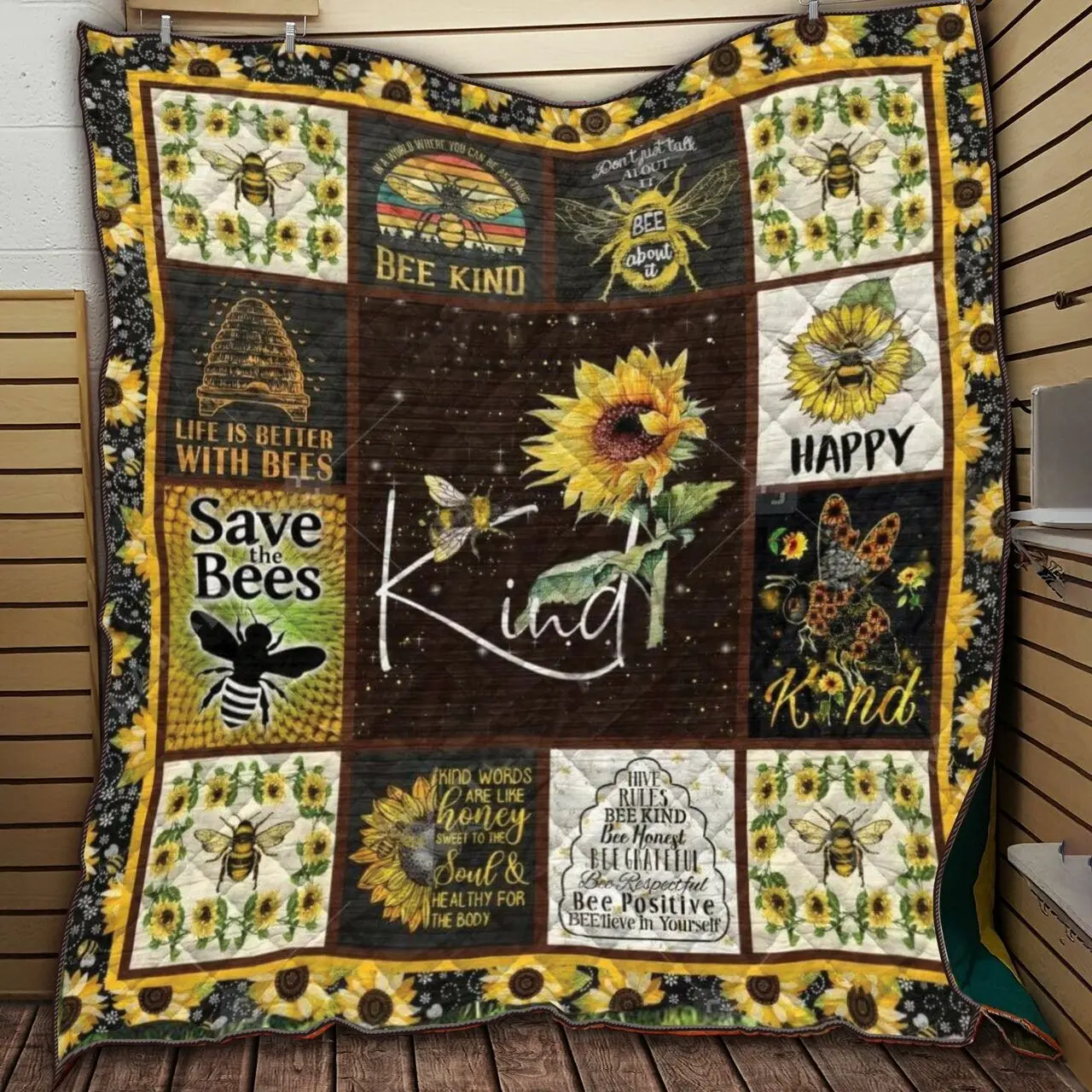 Bee Greatful NTTH011302 3D Customized Quilt and Home Decor