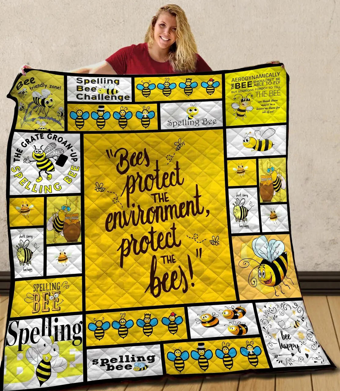 Bee Jfj Quilt Ca and Home Decor