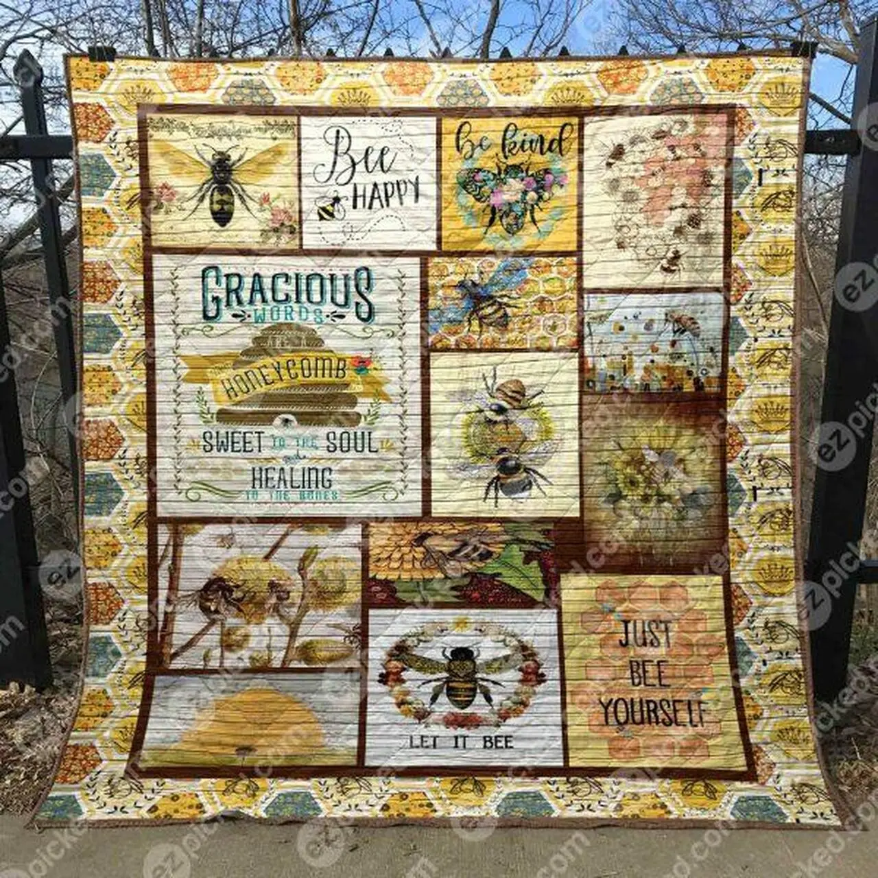 Bee Kind Quilt Blanket Yld9 Quilt and Home Decor