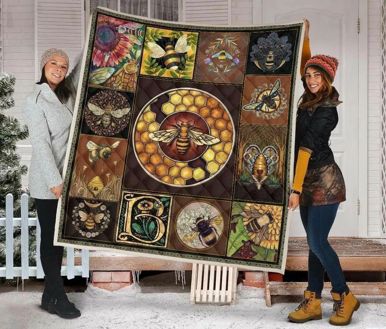 Bee Lovers NTTH011302 3D Customized Quilt and Home Decor