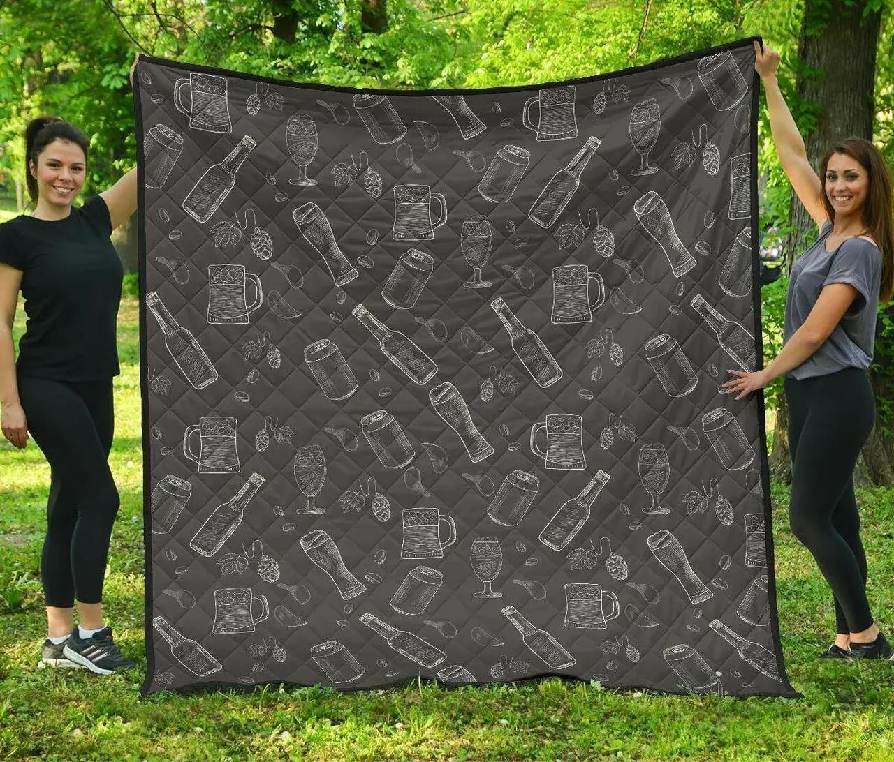 Beer Hand Drawn Pattern DHCDHC DT1910 Quilt Blanket and Home Decor