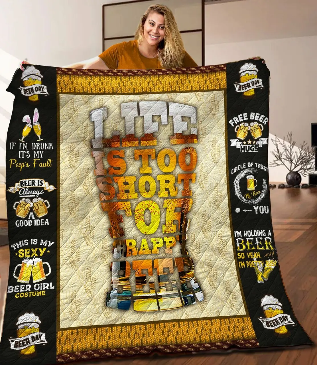 Beer Quilt Blanket C9B030313MI and Home Decor