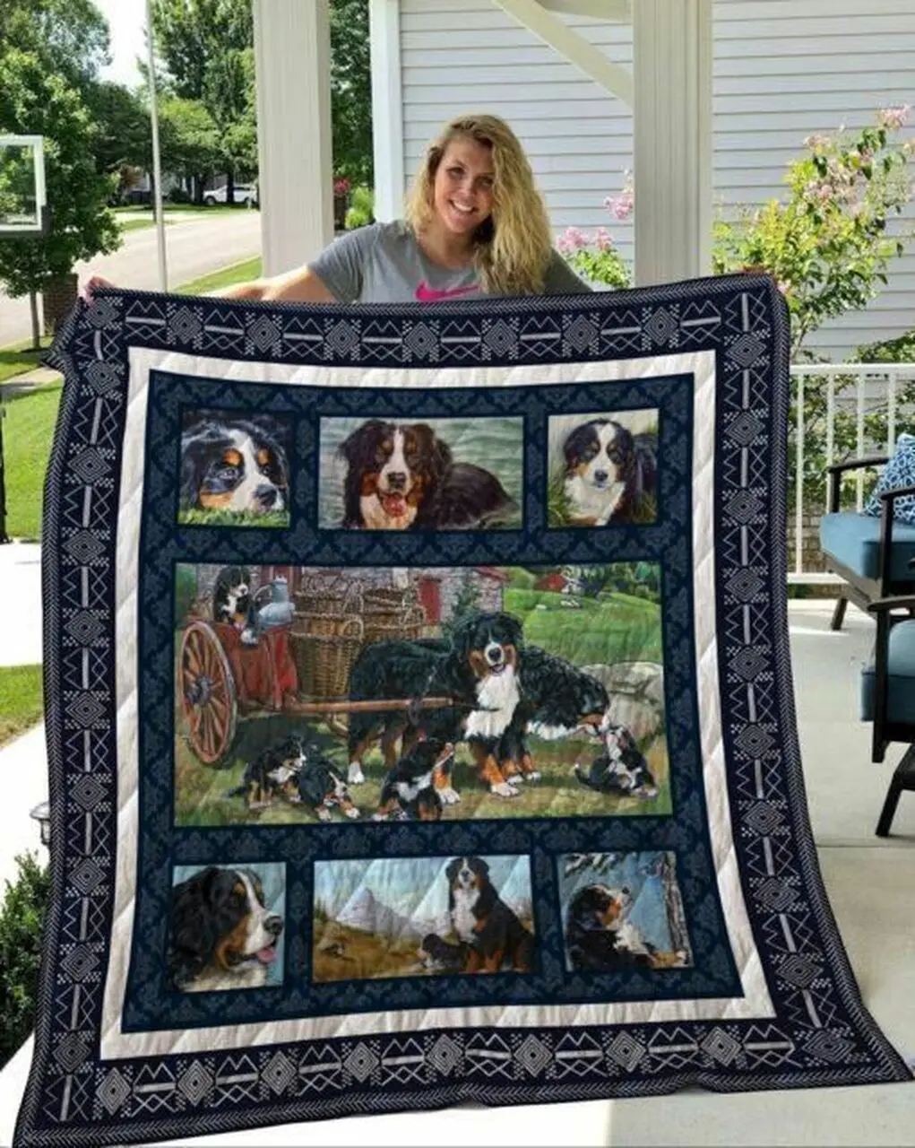 Bernese Mountain Dog 3D Customized Quilt Blanket 1916 and Home Decor