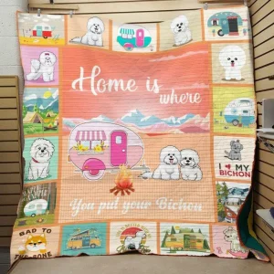 Bichon Frise Dog Quilt V6 and Home Decor
