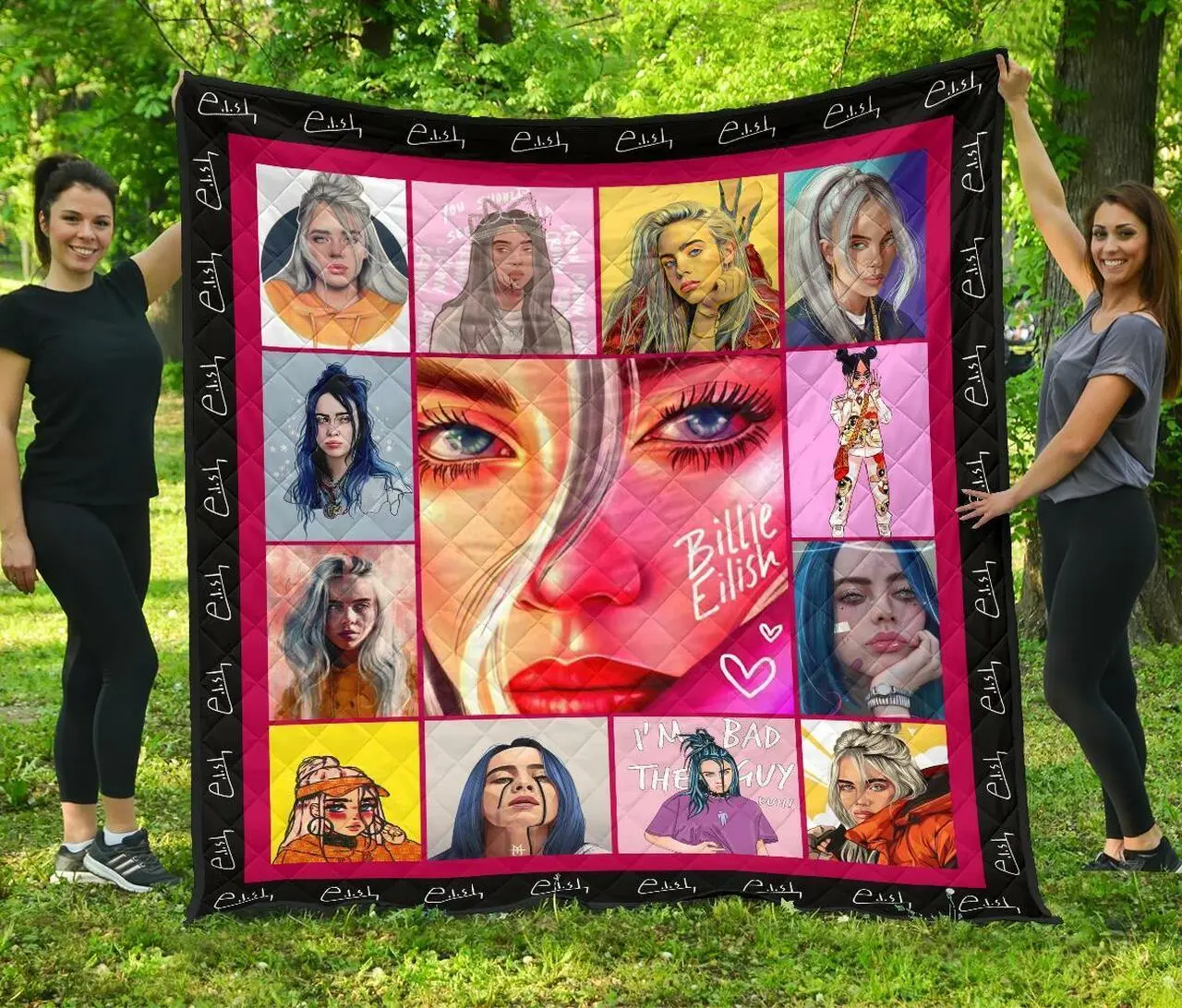 Billie Eilish Funny Gift Idea For Fan Quilt and Home Decor