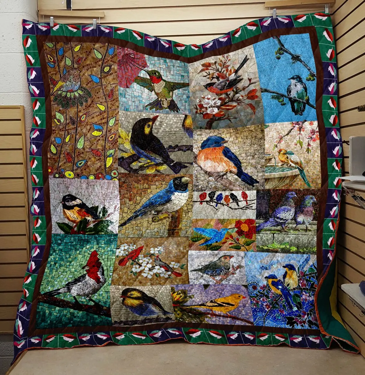 Bird And Flower Quilt and Home Decor