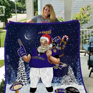 Bl Br Santa Quilt Blanket and Home Decor
