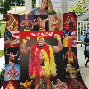 Bl Hulk Hogan 60Th Quilt Blanket and Home Decor