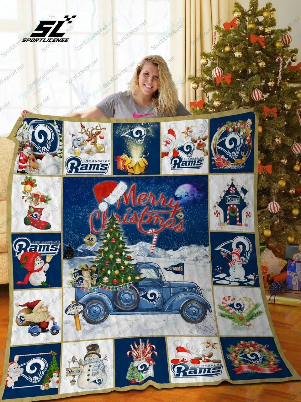 Bl Lar Truck Quilt Blanket and Home Decor