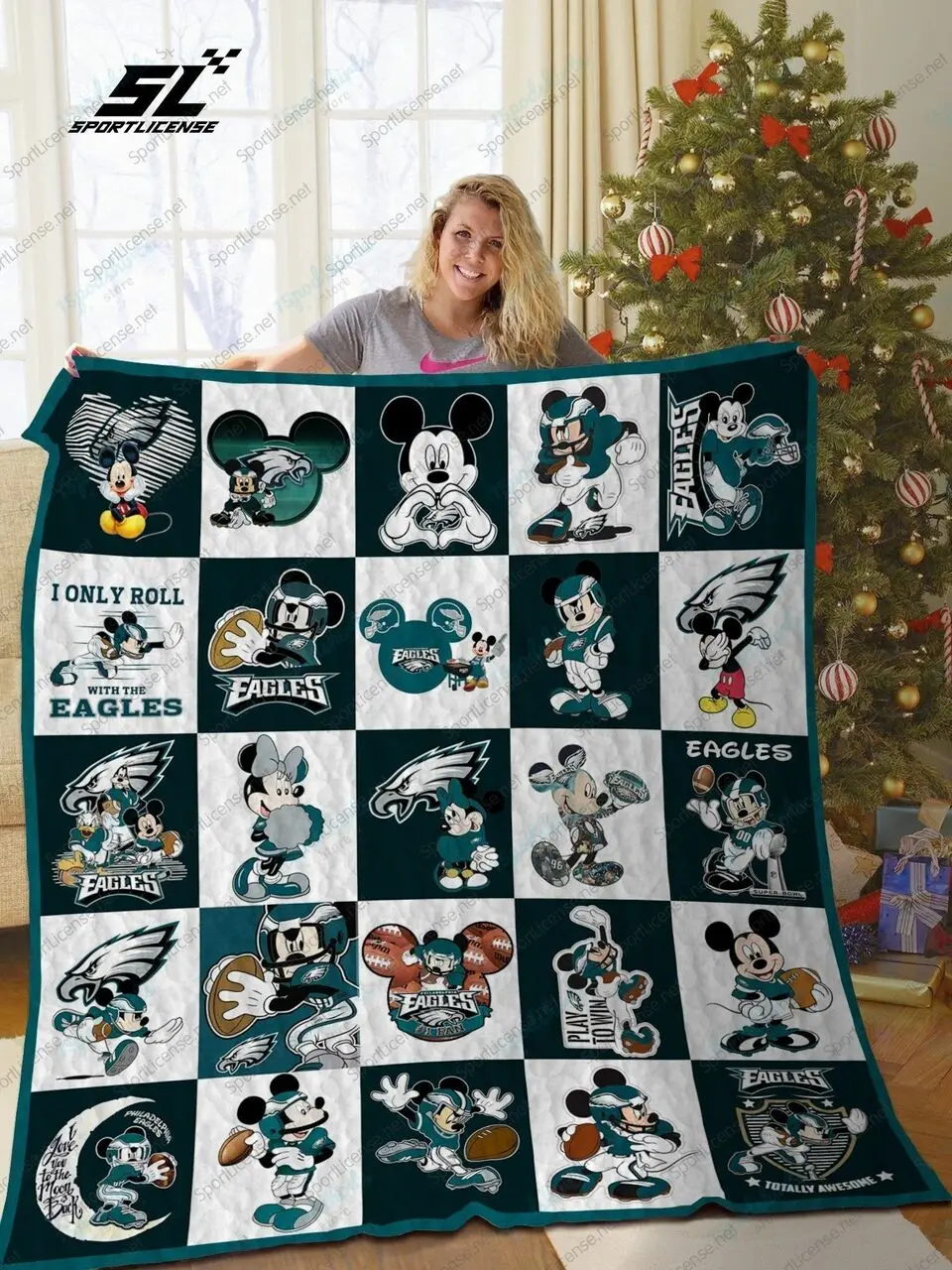 Bl Pe Dn Quilt Blanket and Home Decor