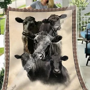 Black Angus Cows O Quilt Oe and Home Decor