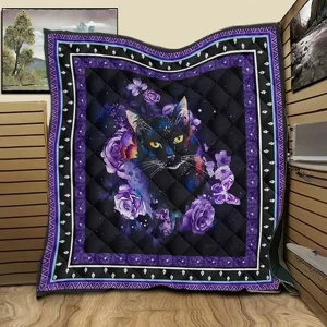 Black Cat 3D Customized Quilt and Home Decor
