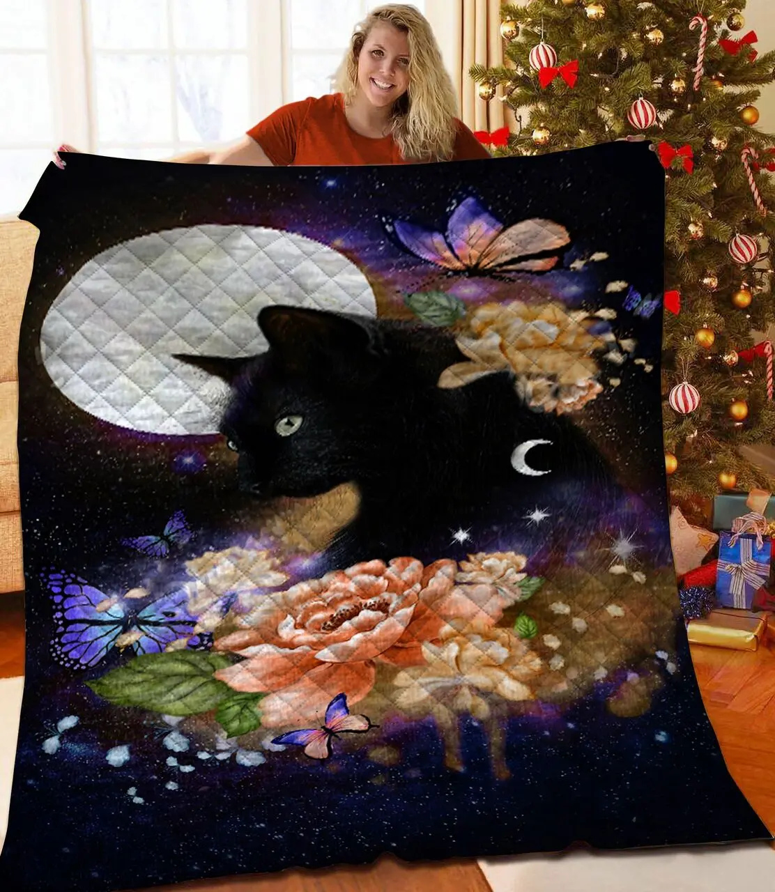 Black Cat Jfj Quilt Sm and Home Decor