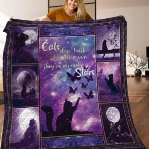 Black Cat Quilt Blanket C9B030307HD and Home Decor
